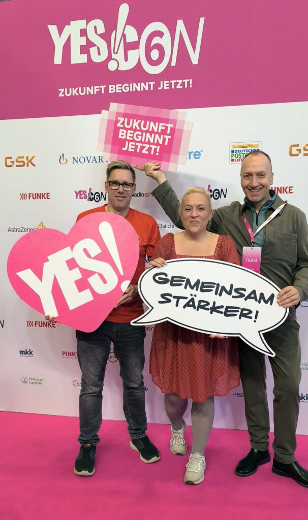 Foto von Chrille und Dori vom Vorstand der Roten Hose Darmkrebsvorsorge e.V.